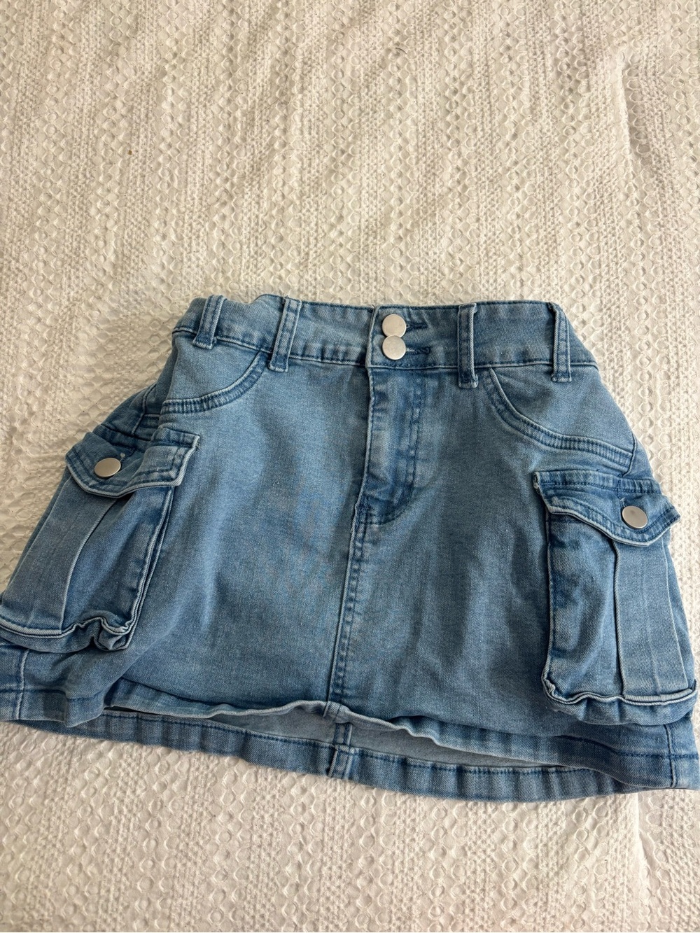 Y2K Light Blue Denim Cargo Mini Skirt